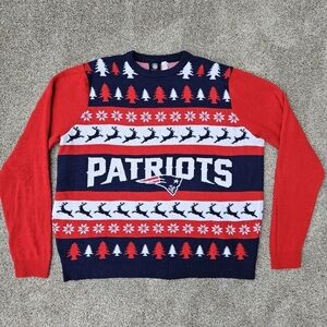 New England Patriots Ugly Christmas Sweater NFL Team Apparel Adult Size XXL